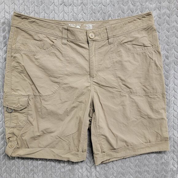Mountain Hardwear Mirada Cargo Shorts Womens Size 14‎ Outdoor Hiking OL6669 Tan - Picture 1 of 11